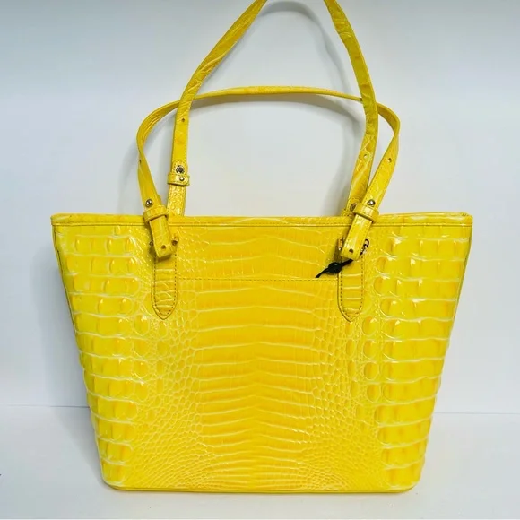 Brahmin Med Asher Buttercup Melbourne Tote & Credit Card Wallet MSRP $390